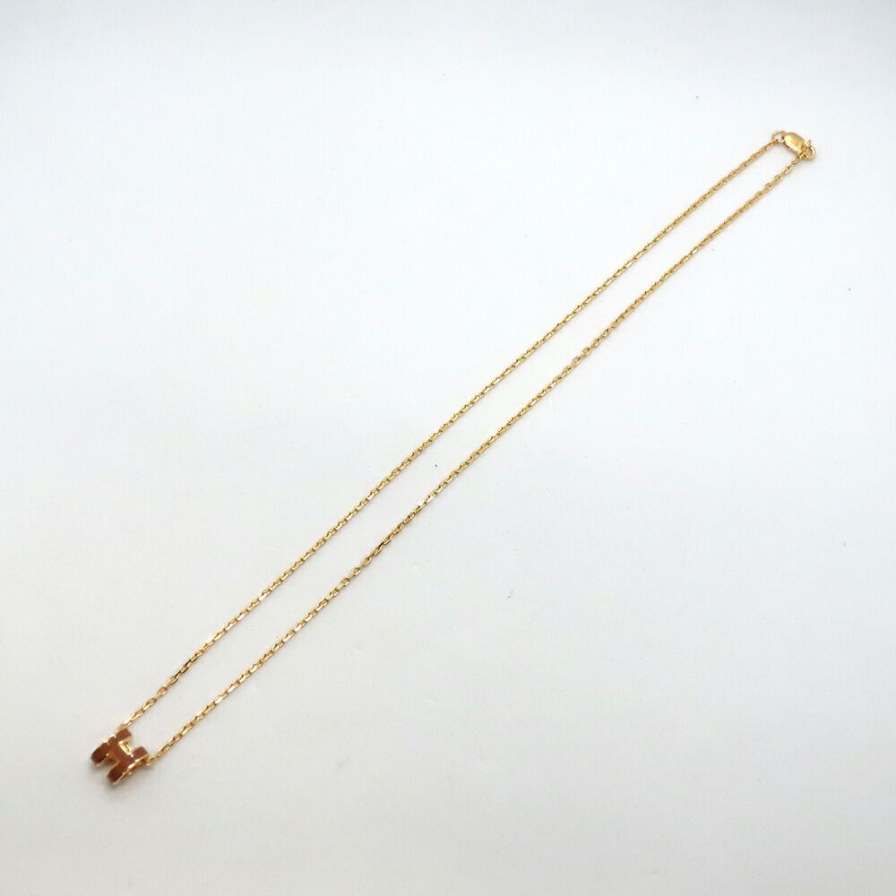 Hermes Necklace Mini Pop H Rocabar New Gold Yellow H Logo Pendant — view 6