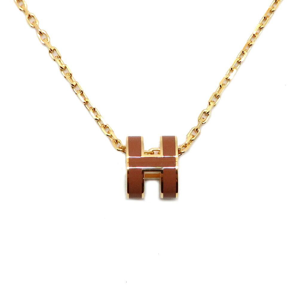 Hermes Necklace Mini Pop H Rocabar New Gold Yellow H Logo Pendant