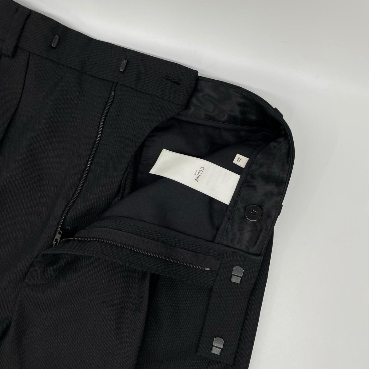 Celine Double-pleat Trousers Pants Black 38 — view 7