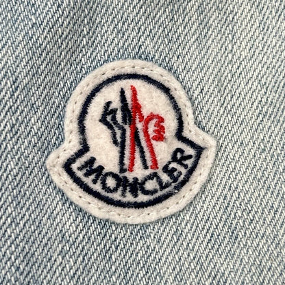 Moncler Joubarde Giubbotto Indigo Nylon Trim Denim Jacket — view 8
