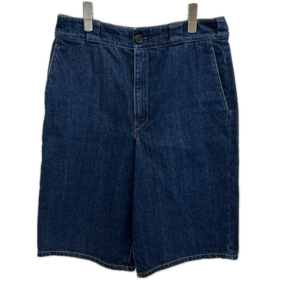 Prada Triangle Plate Indigo Denim Shorts 38