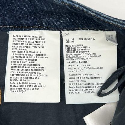 Prada Triangle Plate Indigo Denim Shorts 38 — view 4