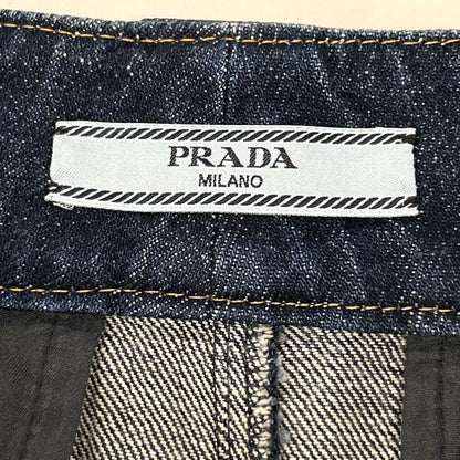 Prada Triangle Plate Indigo Denim Shorts 38 — view 3