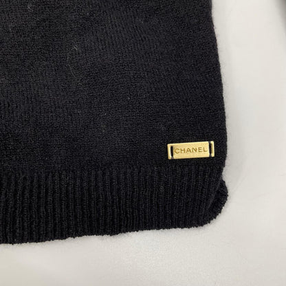 Chanel Black Cashmere 65% Hem Plate Turtleneck Knit — view 6