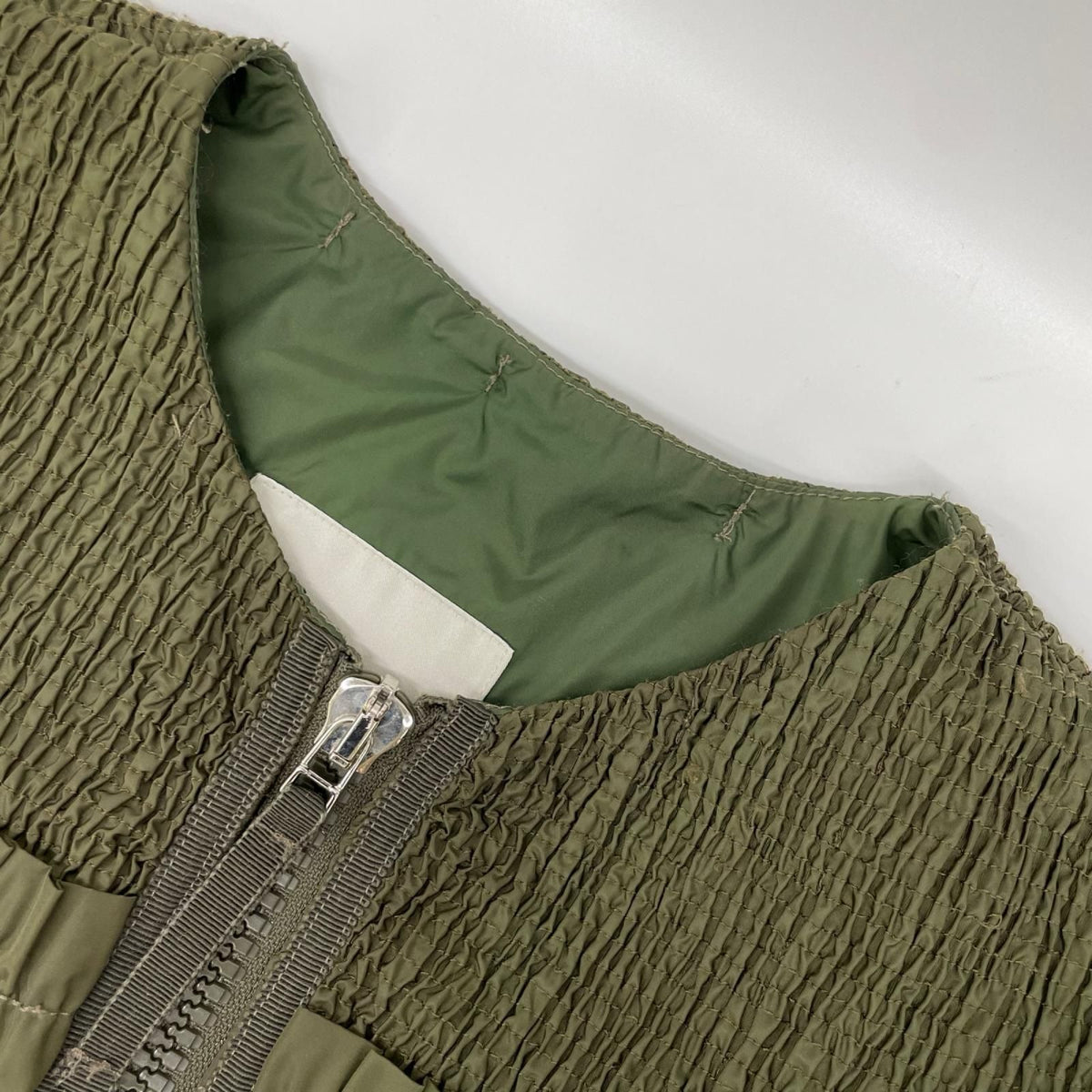 Moncler Elea Giubbotto Khaki Zip Up Nylon Cardigan — view 8