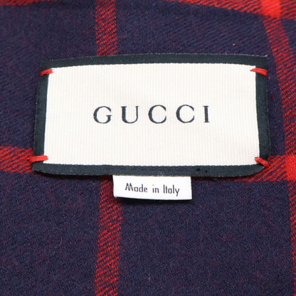 Gucci Silk Blend Interlocking G Lined Check Poncho 36 — view 5
