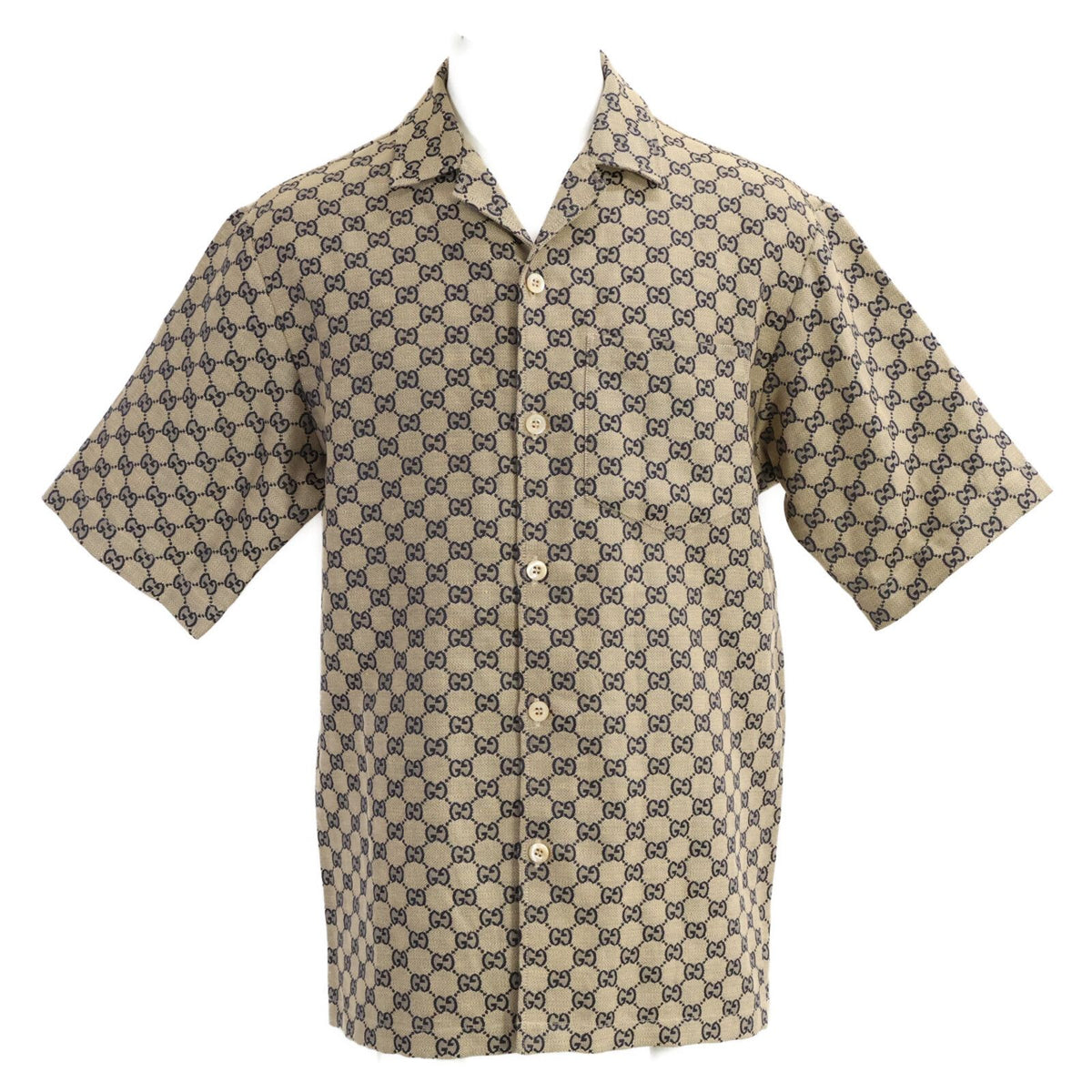 Gucci GG Linen Blend Canvas Shirt 44