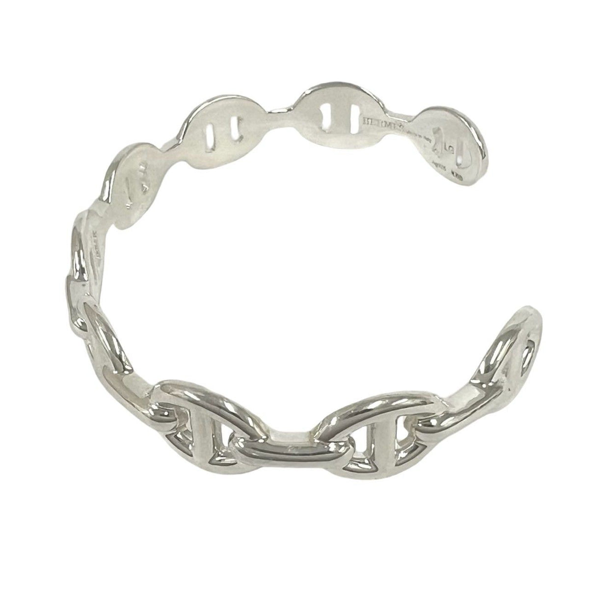 Hermes Enchainee Bangle 925 Sterling Silver Bracelet — view 4