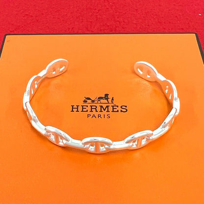 Hermes Enchainee Bangle 925 Sterling Silver Bracelet