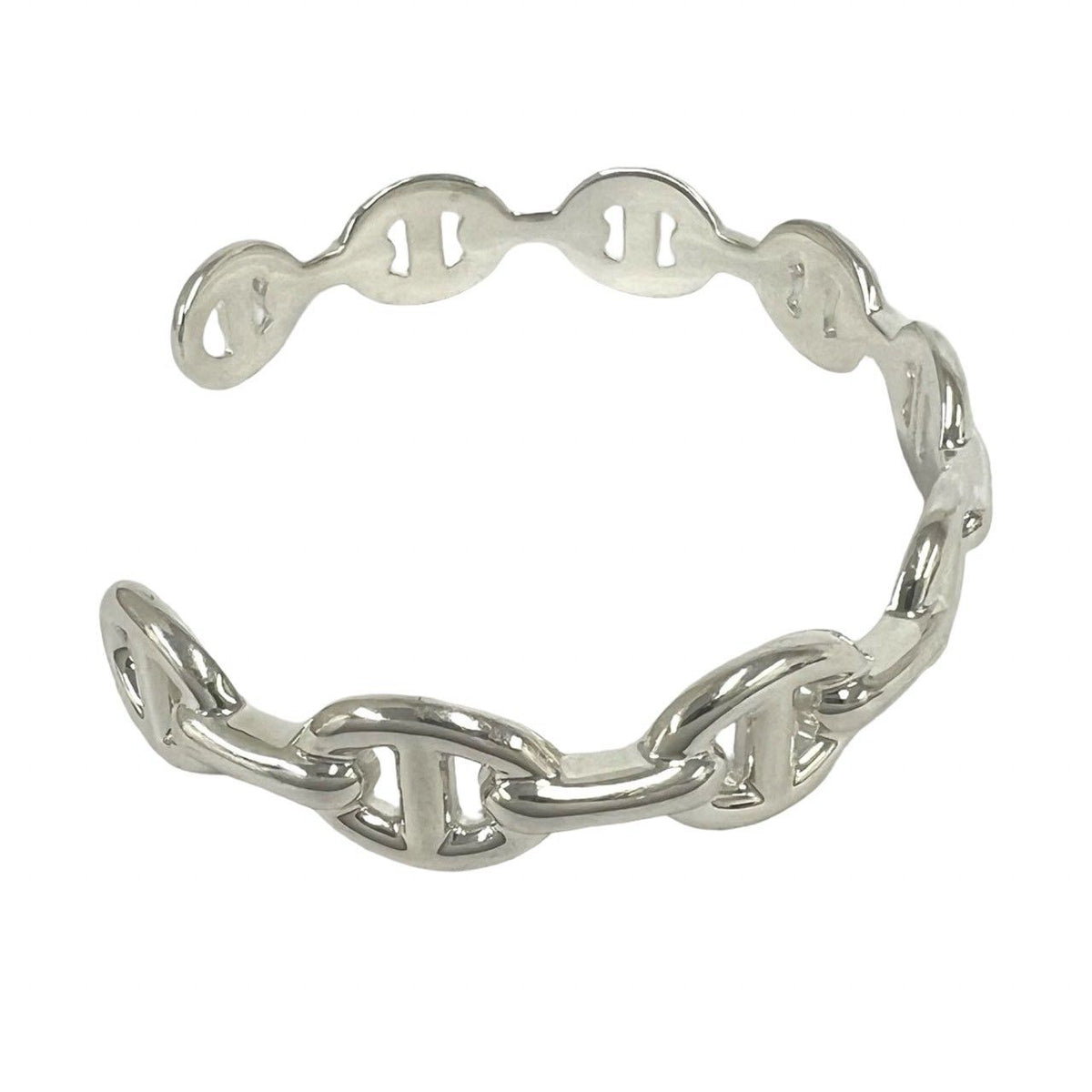 Hermes Enchainee Bangle 925 Sterling Silver Bracelet — view 5