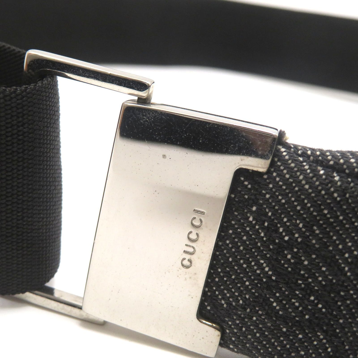 Gucci GG Shoulder Bag Black Canvas Leather — view 5