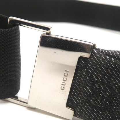 Gucci GG Shoulder Bag Black Canvas Leather — view 5