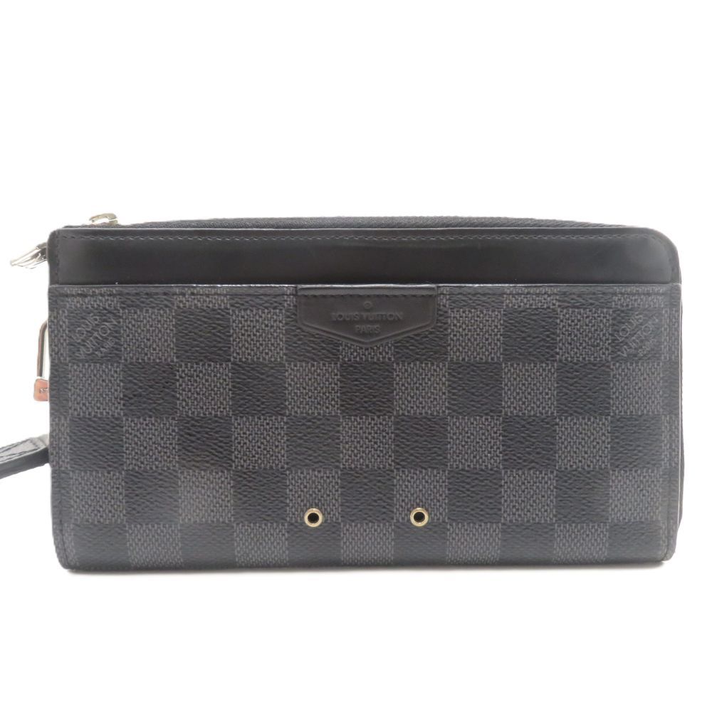 Louis Vuitton Zippy Dragonne Damier Graphite Wallet Canvas Gray