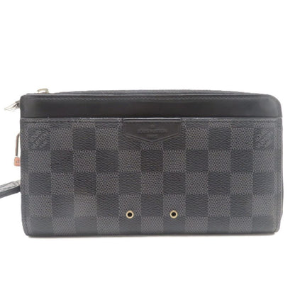 Louis Vuitton Zippy Dragonne Damier Graphite Wallet Canvas Gray