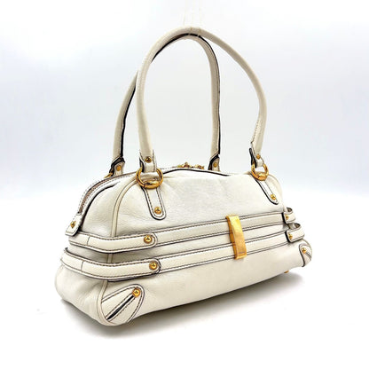 Gucci Horsebit Guccissima Leather White Handbag Gold — view 2