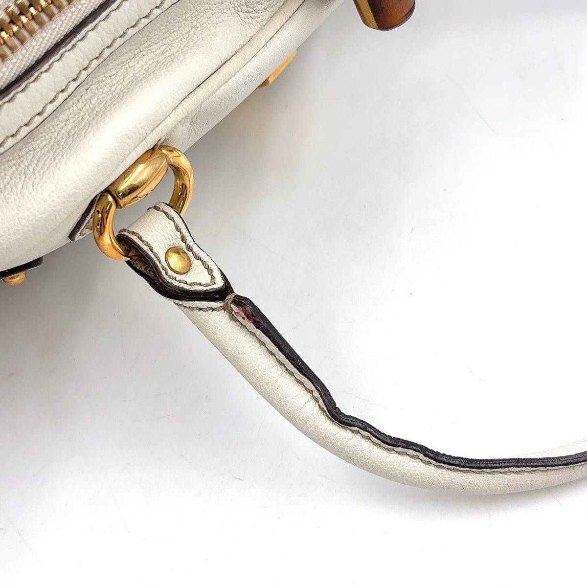 Gucci Horsebit Guccissima Leather White Handbag Gold — view 6