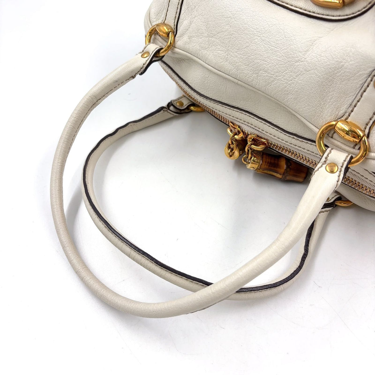 Gucci Horsebit Guccissima Leather White Handbag Gold — view 5