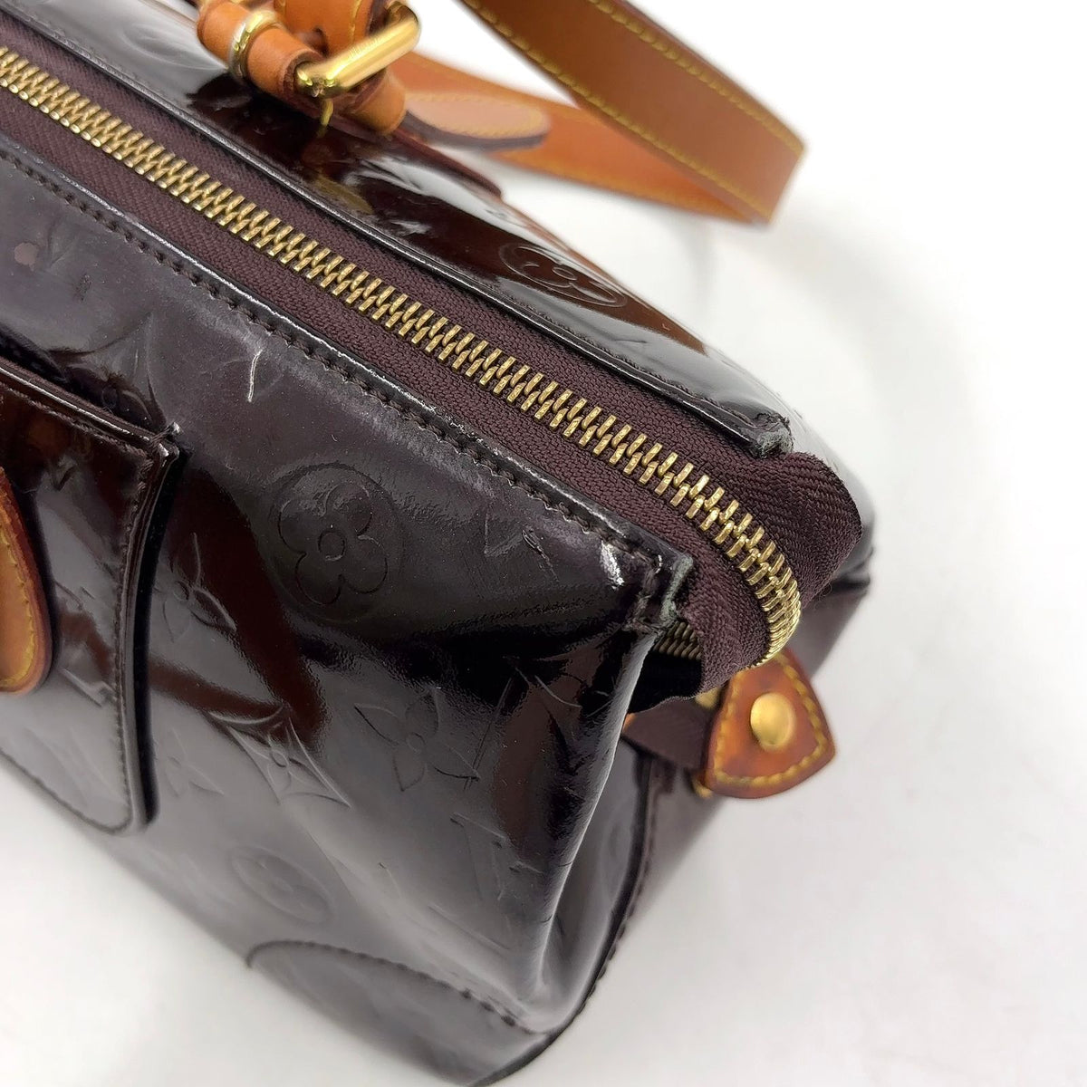 Louis Vuitton Rosewood Avenue Monogram Vernis Amarante Leather Patent Dark — view 8