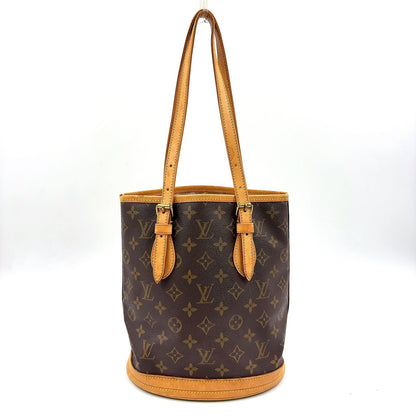 Louis Vuitton Bucket PM Monogram Leather Brown Light Shoulder Bag Gold