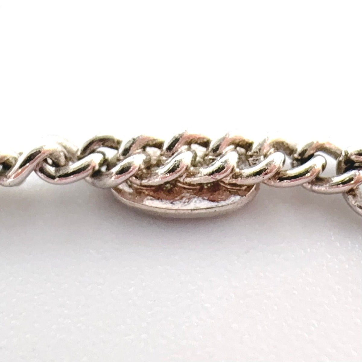 Chanel CC Logo Metal Enamel Silver Black Necklace — view 5