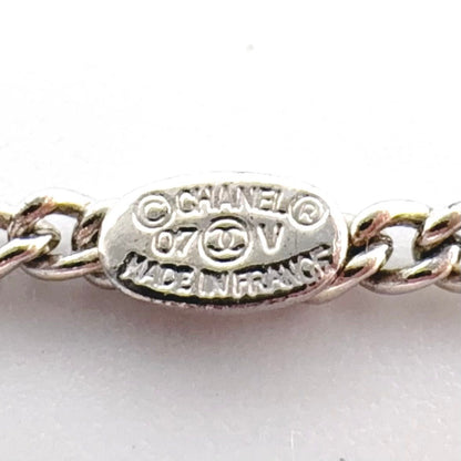 Chanel CC Logo Metal Enamel Silver Black Necklace — view 4