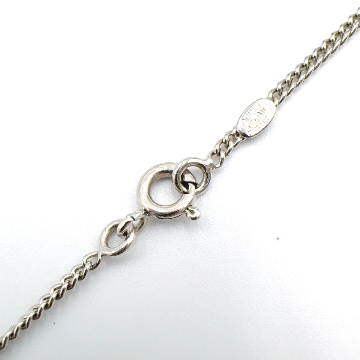 Chanel CC Logo Metal Enamel Silver Black Necklace — view 7