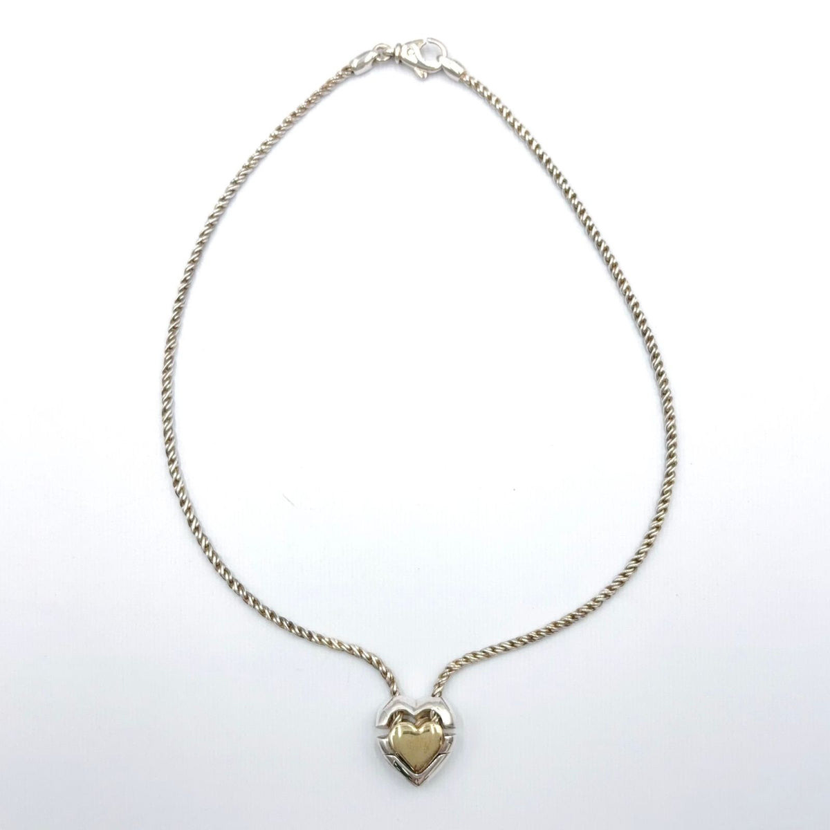 Tiffany & Co Puzzle Heart Gold Silver Necklace — view 3
