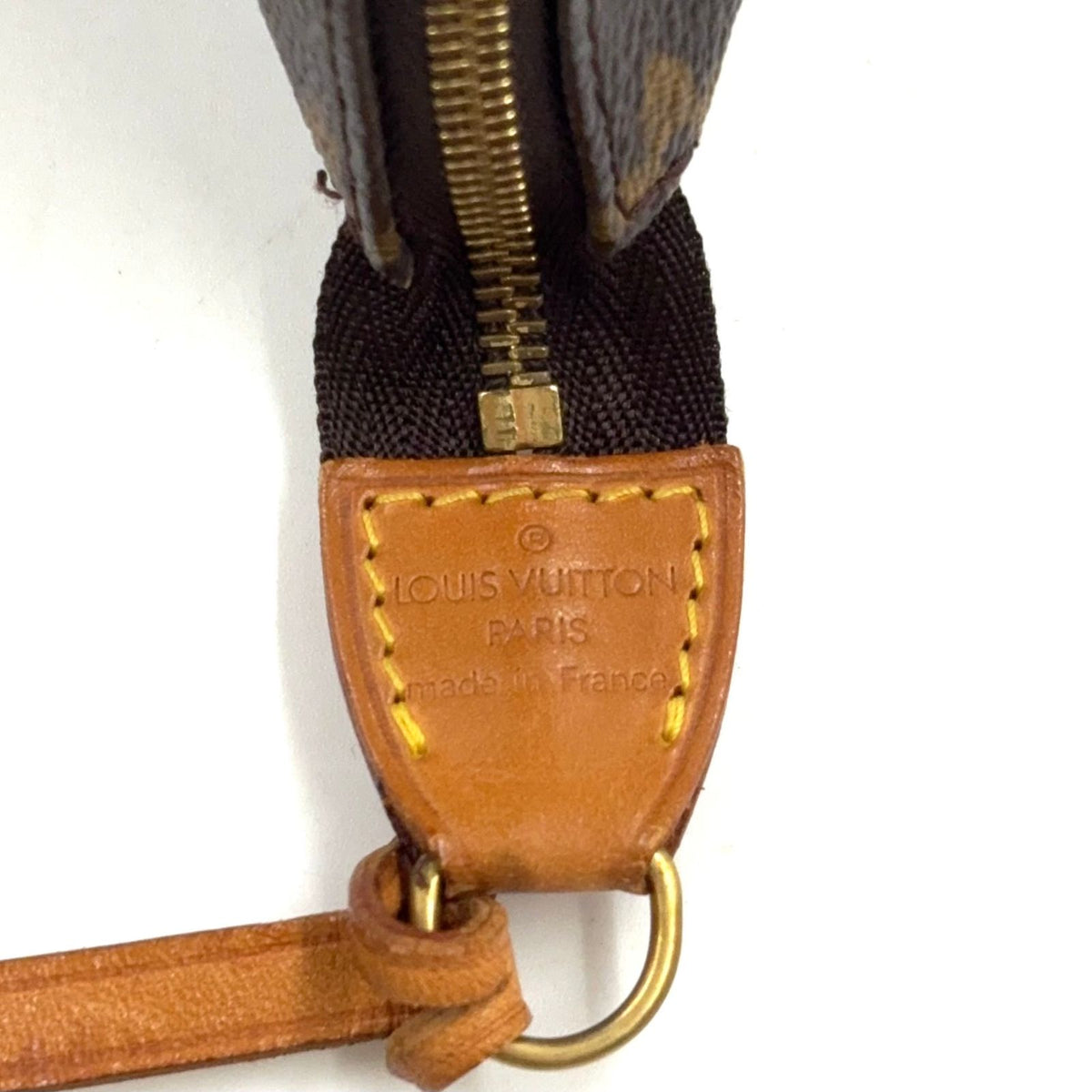 Louis Vuitton Pochette Accessoires Monogram Leather Brown Light Handbag Gold — view 4