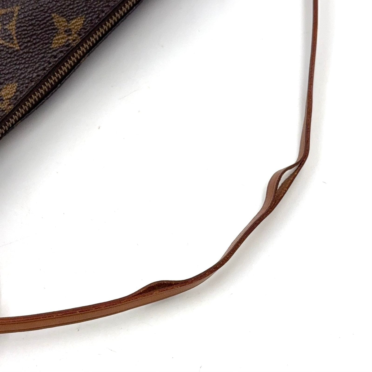 Louis Vuitton Pochette Accessoires Monogram Leather Brown Light Handbag Gold — view 8