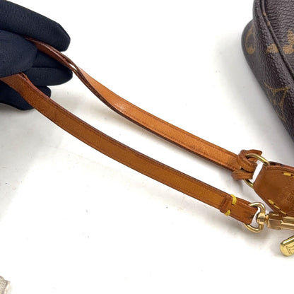 Louis Vuitton Pochette Accessoires Monogram Leather Brown Light Handbag Gold — view 6