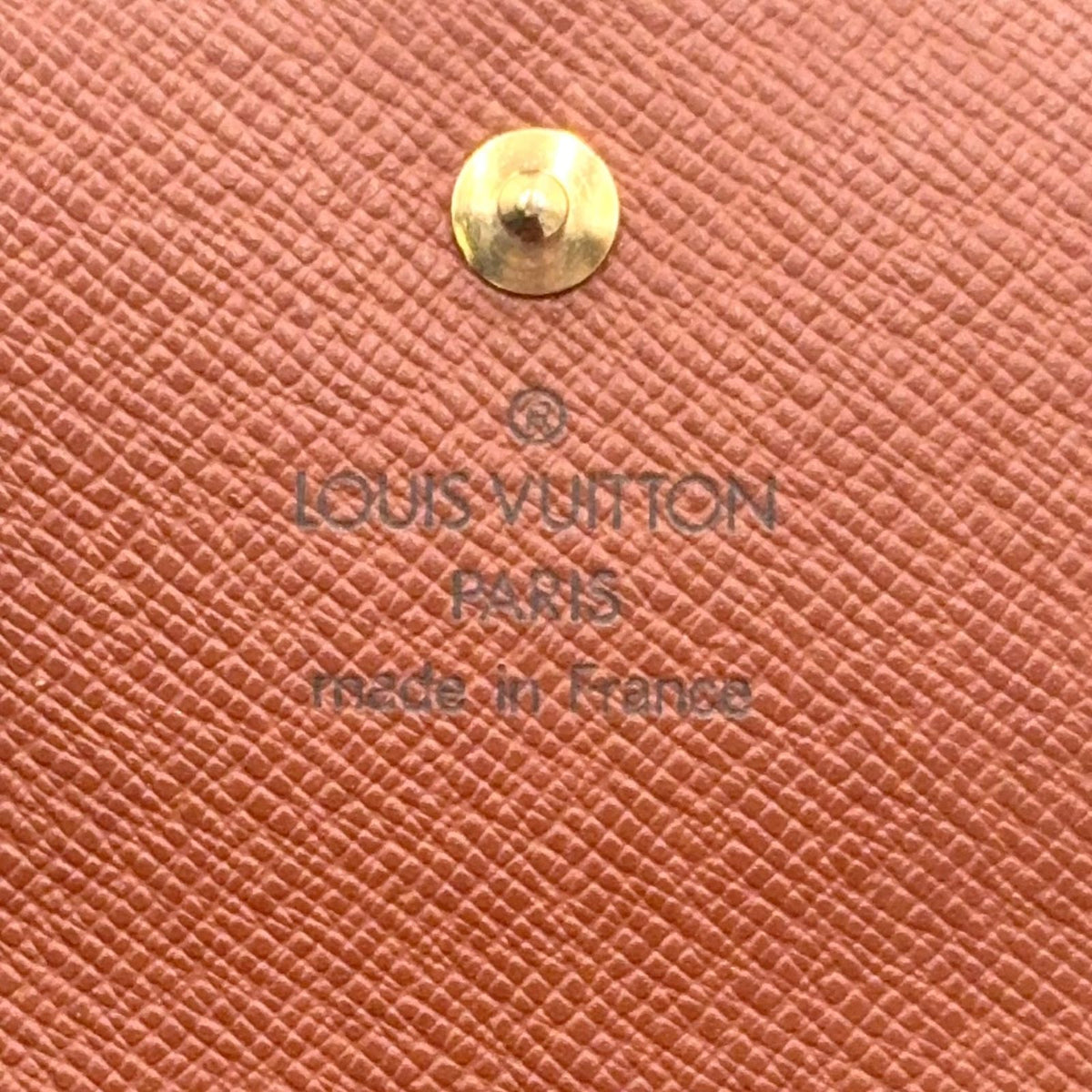 Louis Vuitton Portefeuille Elise Monogram Snap Leather Brown Trifold Wallet Gold — view 4