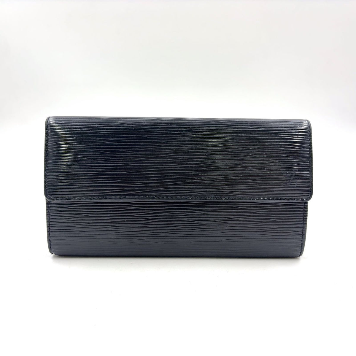 Louis Vuitton Pochette Porte Monnaie Credit Epi Noir Leather Black Bifold