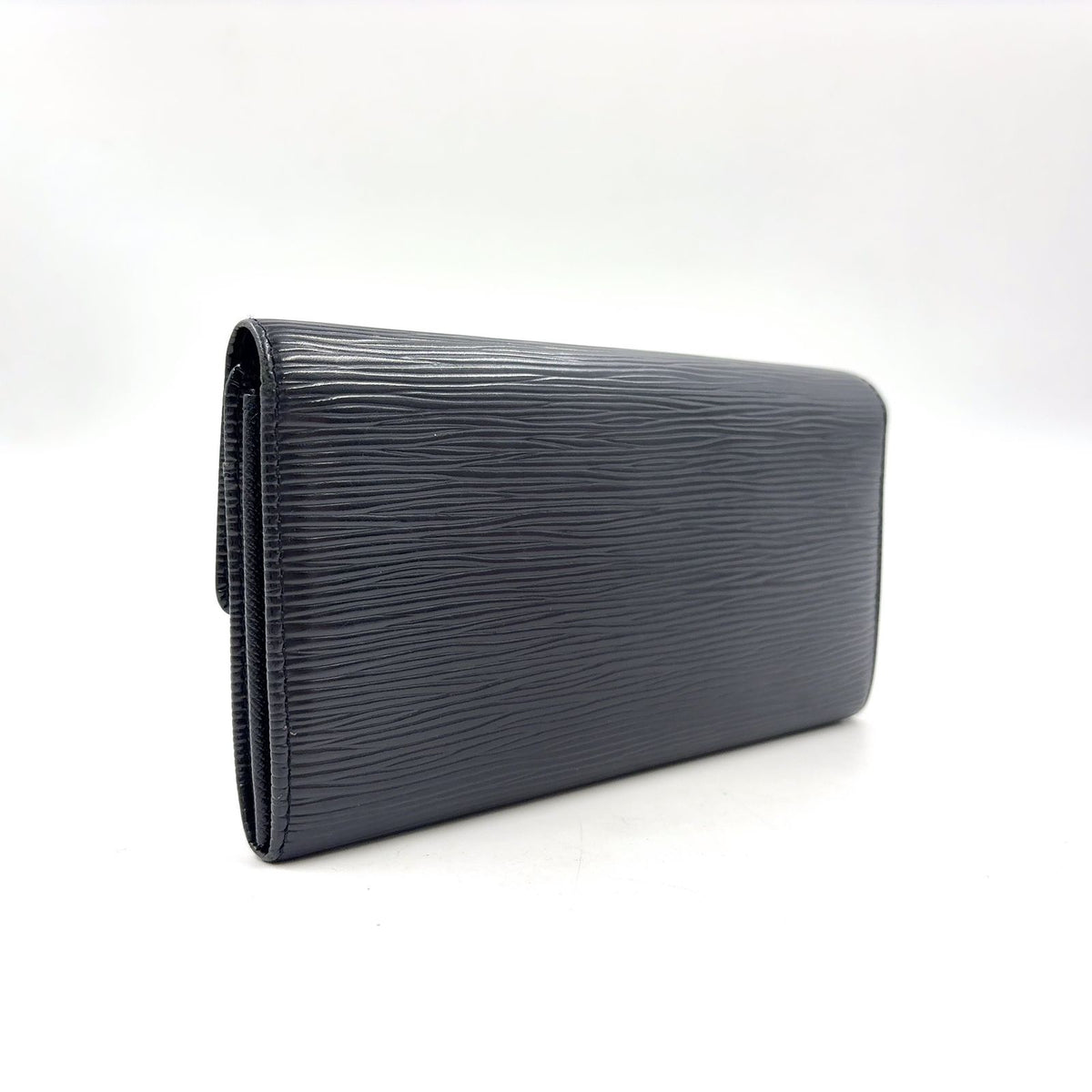 Louis Vuitton Pochette Porte Monnaie Credit Epi Noir Leather Black Bifold — view 2