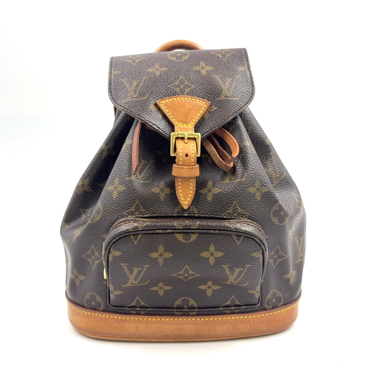 Louis Vuitton Mini Montsouris Monogram Leather Brown Backpack Gold