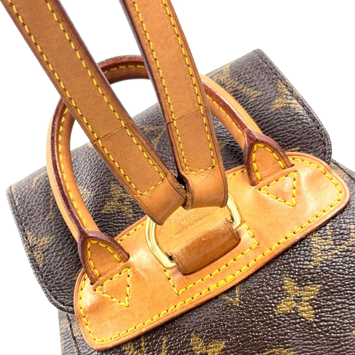 Louis Vuitton Mini Montsouris Monogram Leather Brown Backpack Gold — view 7