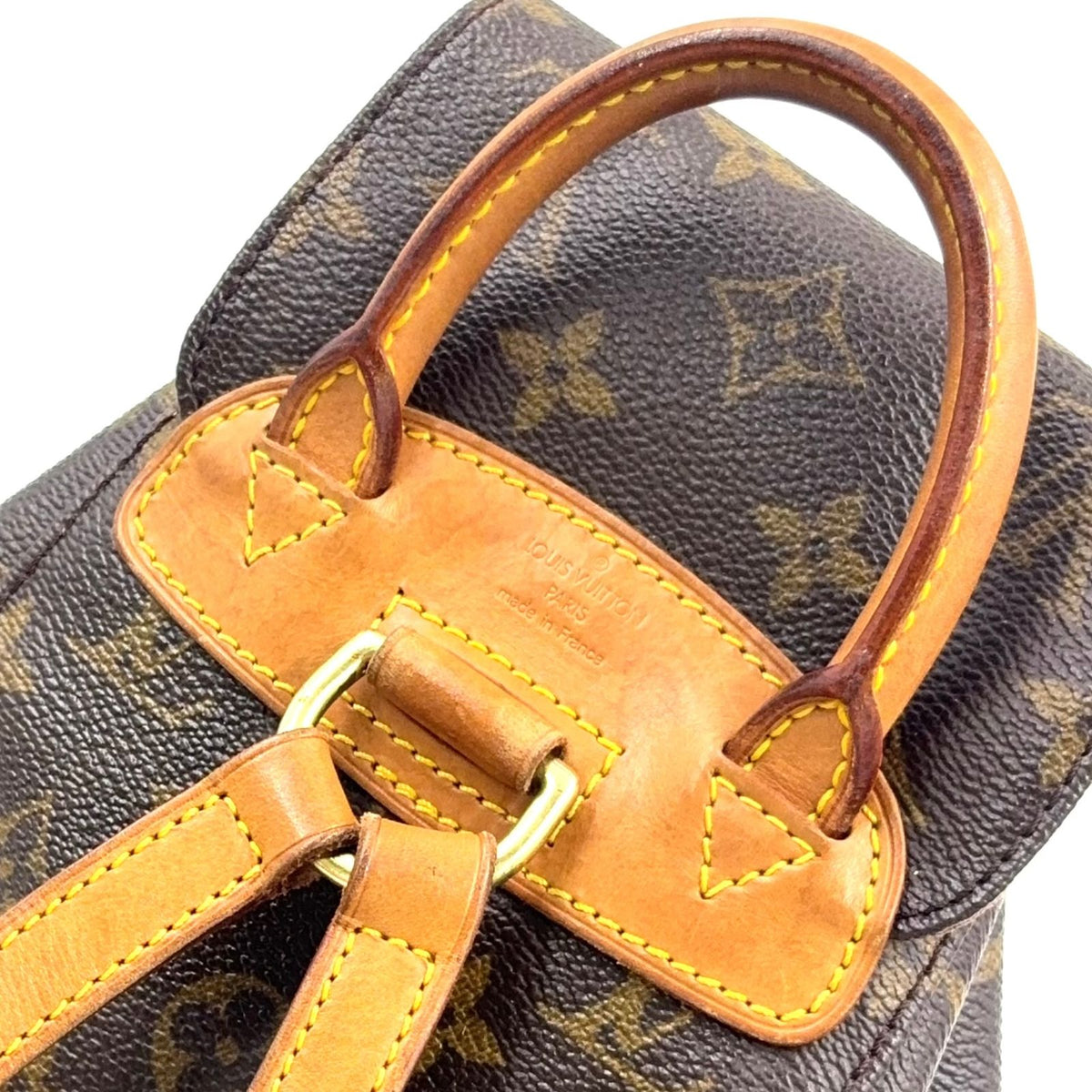 Louis Vuitton Mini Montsouris Monogram Leather Brown Backpack Gold — view 6