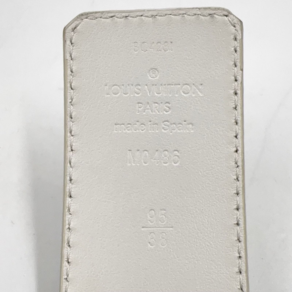 Louis Vuitton Ceinture LV Tiger 40 Leather White Red Belt Silver — view 2