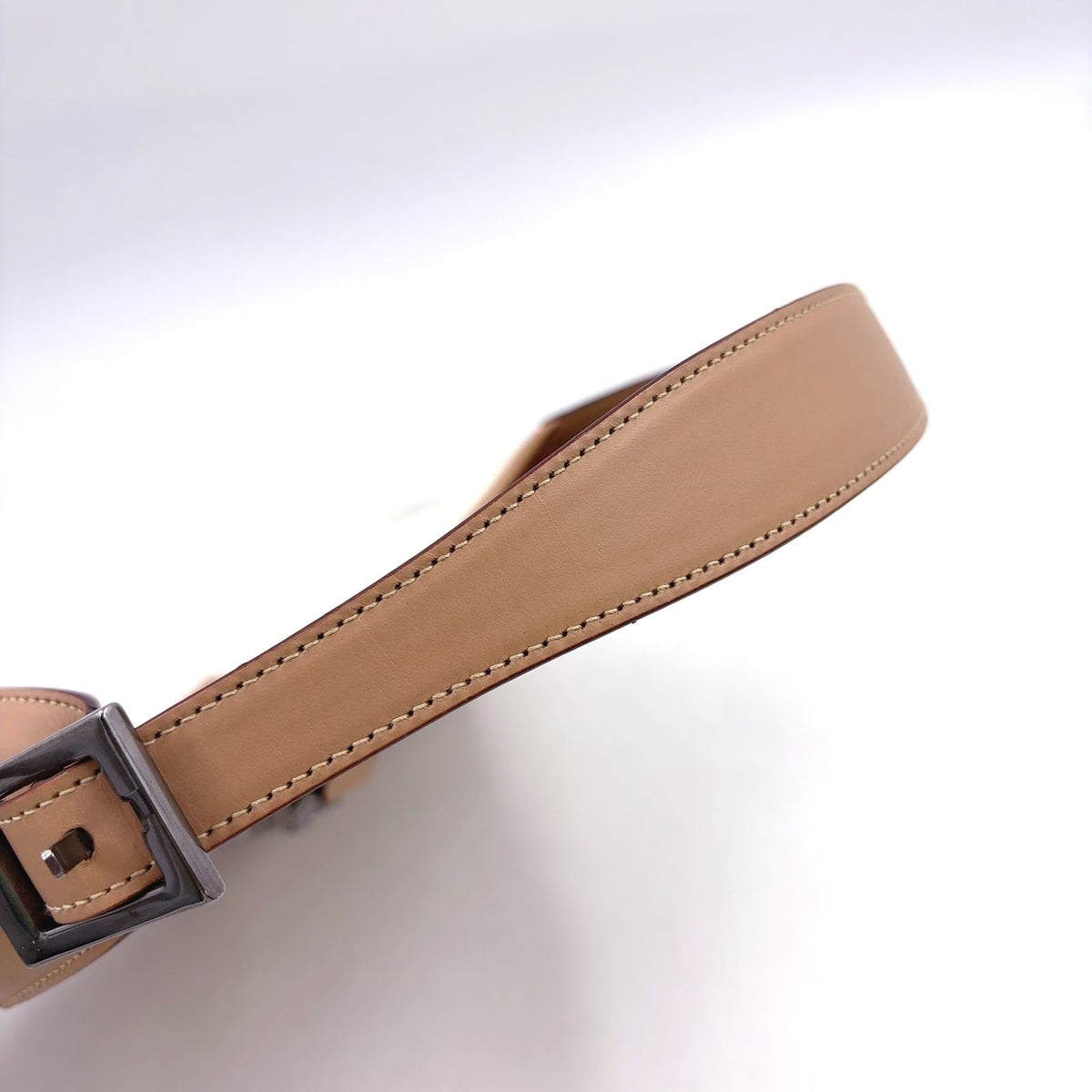 Gucci Jackie Leather Canvas White Light Brown Bag Silver — view 7