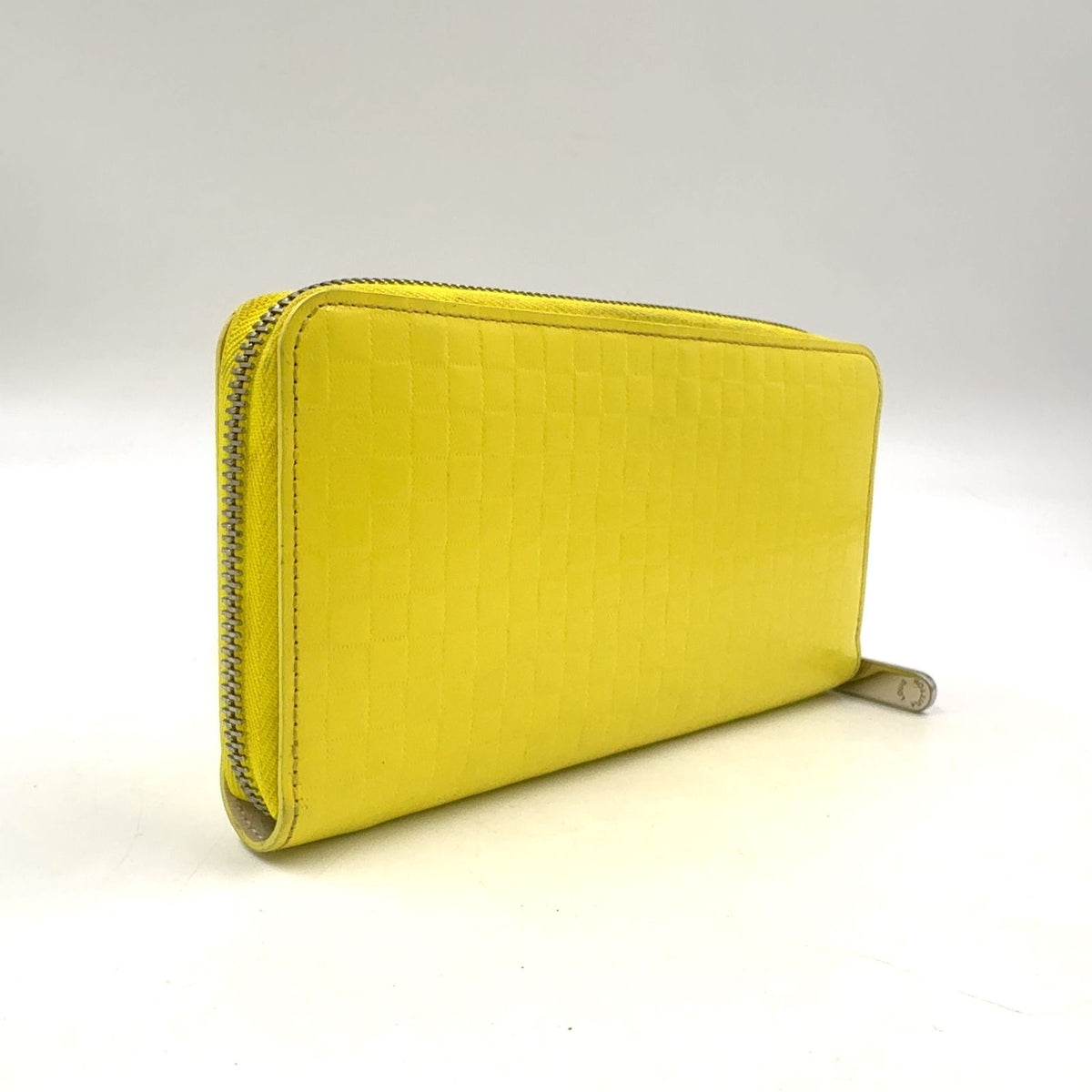 Louis Vuitton Damier Facet Zippy Wallet Leather Patent Ivory Yellow Silver — view 2