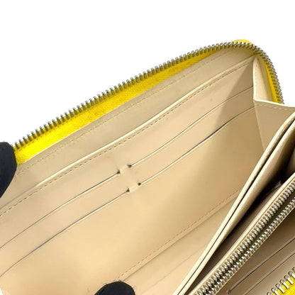 Louis Vuitton Damier Facet Zippy Wallet Leather Patent Ivory Yellow Silver — view 7