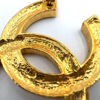 Chanel CC Logo Rhinestone Color Stone Clear Gold Brooch — view 4