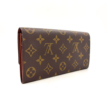 Louis Vuitton Portefeuille Credit Monogram Leather Brown Wallet Gold — view 2