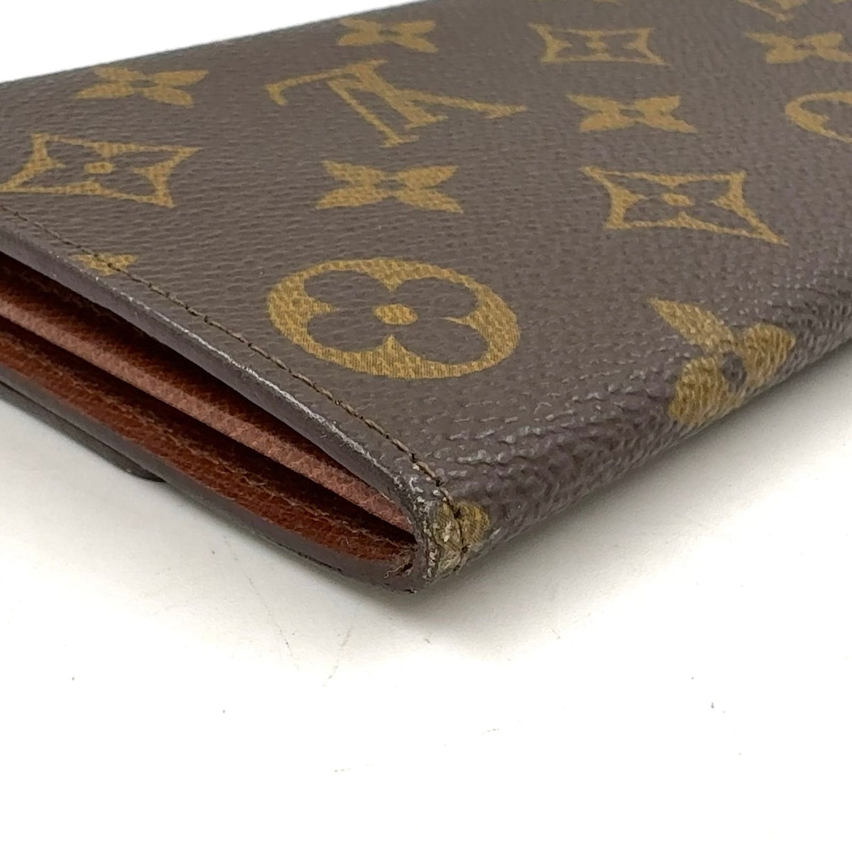 Louis Vuitton Portefeuille Credit Monogram Leather Brown Wallet Gold — view 6