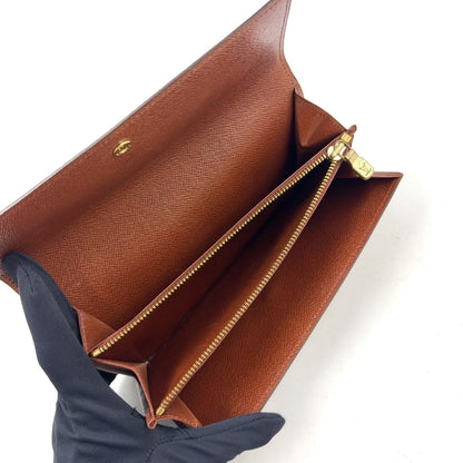 Louis Vuitton Portefeuille Credit Monogram Leather Brown Wallet Gold — view 3