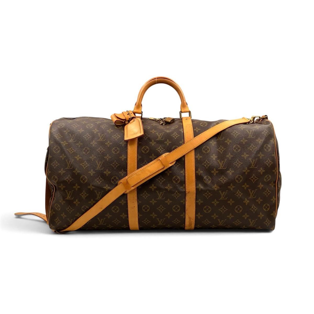 Louis Vuitton Keepall Bandouliere 60 Monogram Leather Brown Light Boston Bag