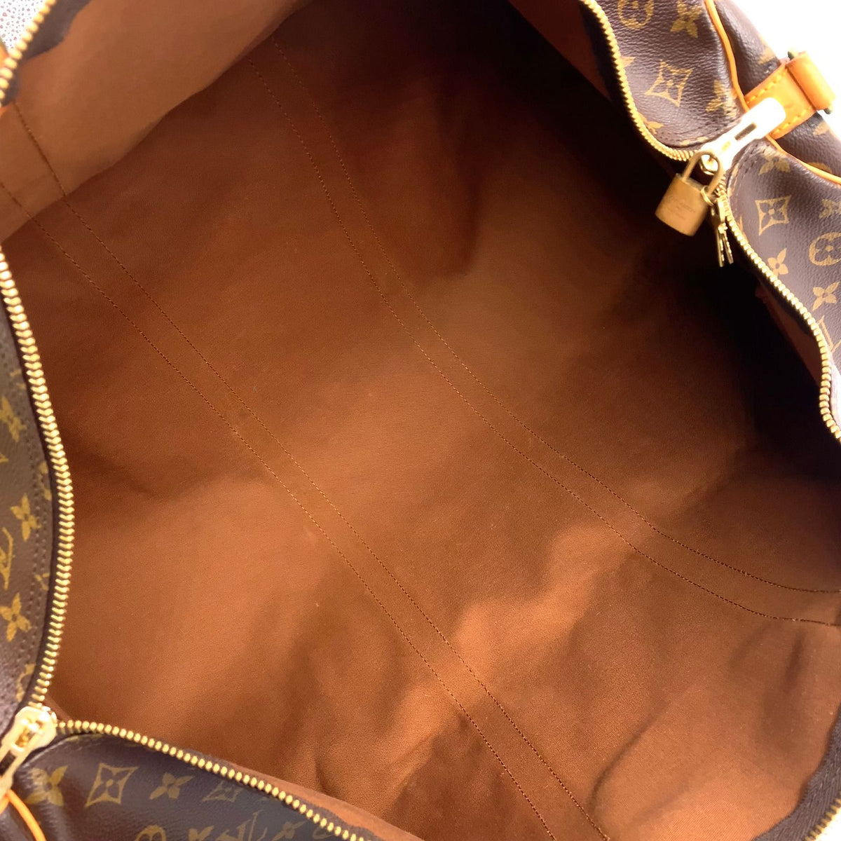 Louis Vuitton Keepall Bandouliere 60 Monogram Leather Brown Light Boston Bag — view 3