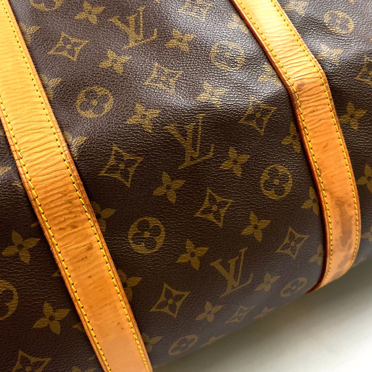 Louis Vuitton Keepall Bandouliere 60 Monogram Leather Brown Light Boston Bag — view 8