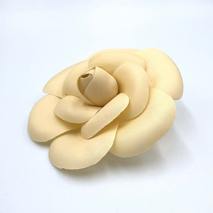 Chanel Camellia Satin Ivory Corsage Gold Brooch — view 3