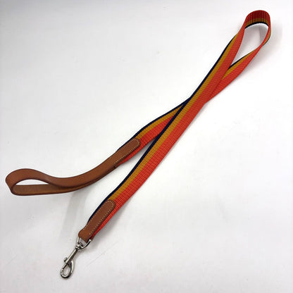 Hermes Rocabar Leather Nylon Brown Multicolor Dog Tall Silver