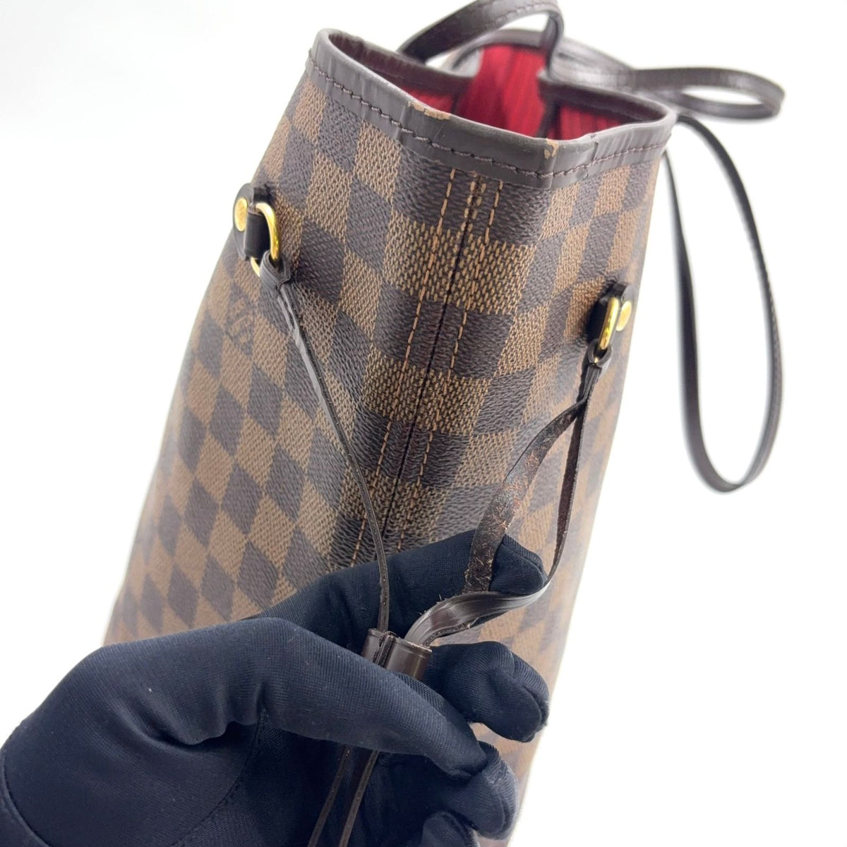 Louis Vuitton Neverfull MM Damier Ebene No Affiliation Leather Brown Tote Bag — view 8